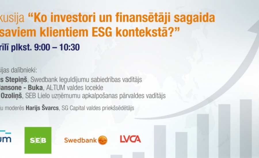 Diskusijas “Ko investori un finansētāji sagaida no saviem klientiem ESG kontekstā?” ieraksts